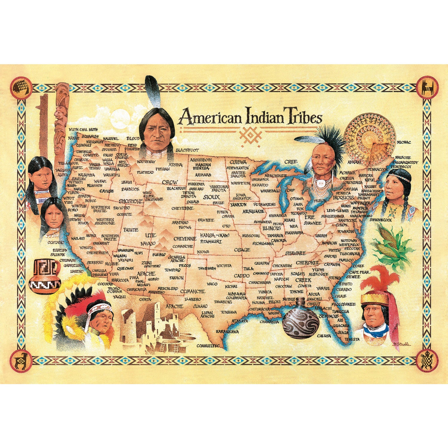 Tribal Spirit - American Indian Tribes 500 Piece Puzzle