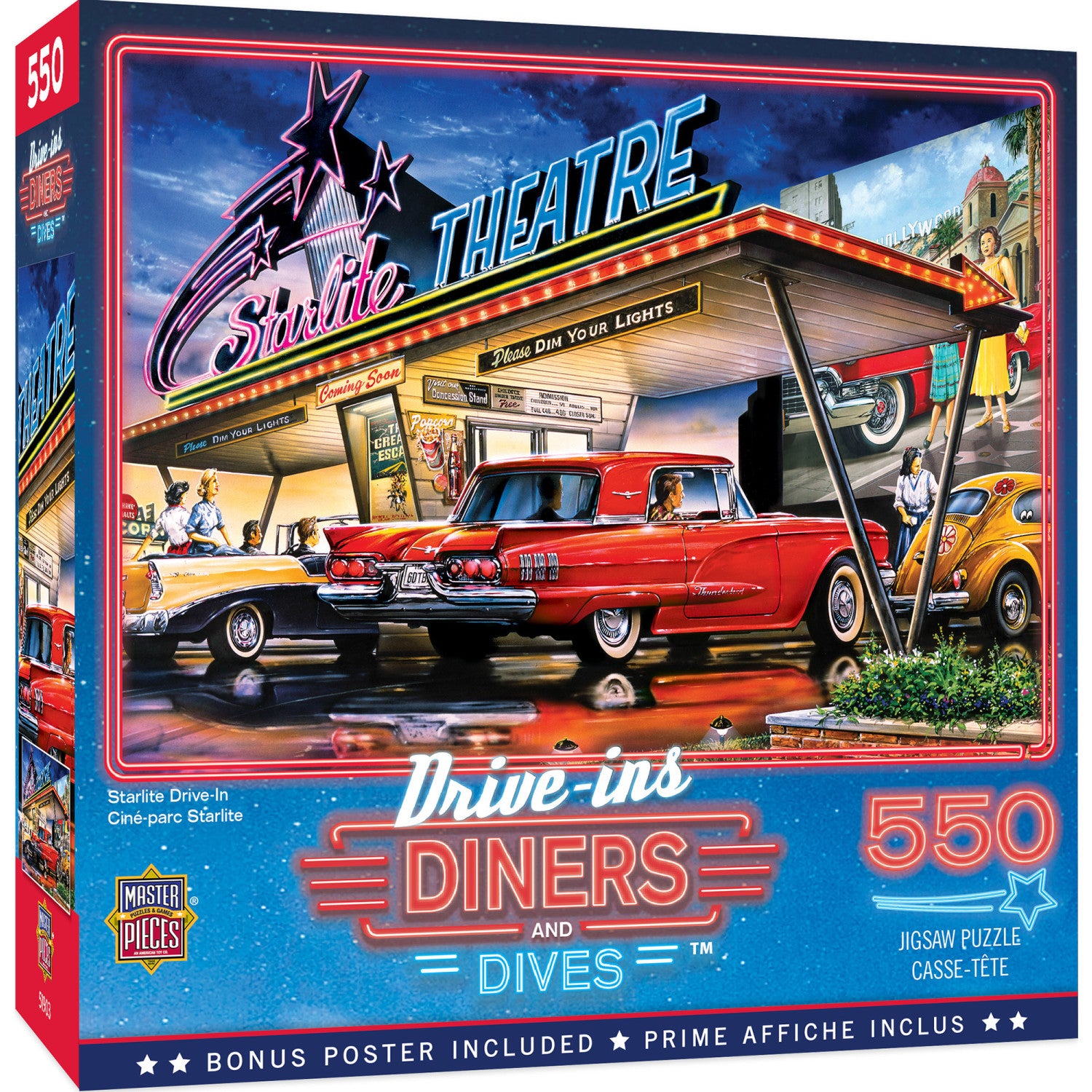Drive-Ins, Diners & Dives - Starlite Drive-In 550 Piece Puzzle