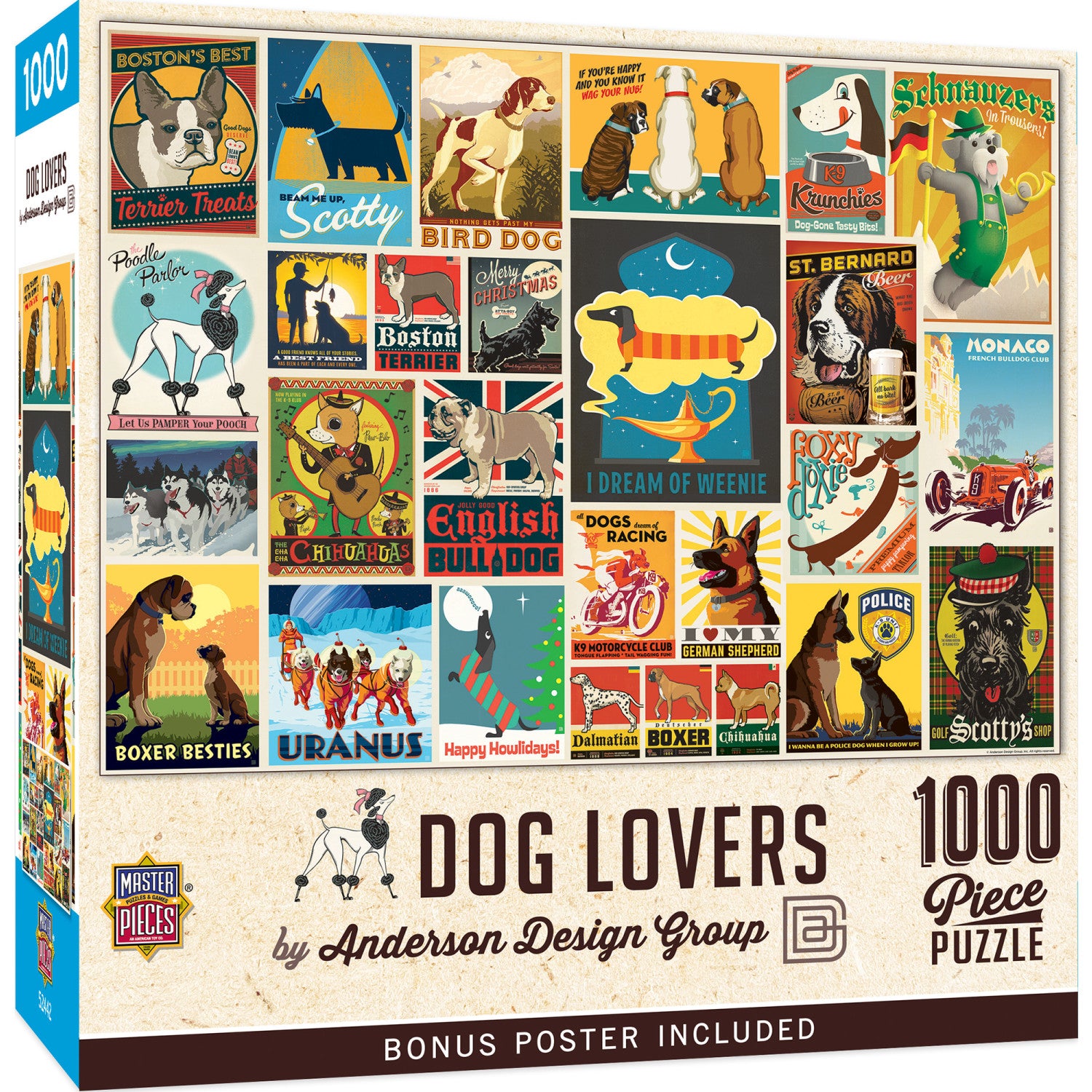 Anderson Design Group - Dog Lovers 1000 Piece Jigsaw Puzzle