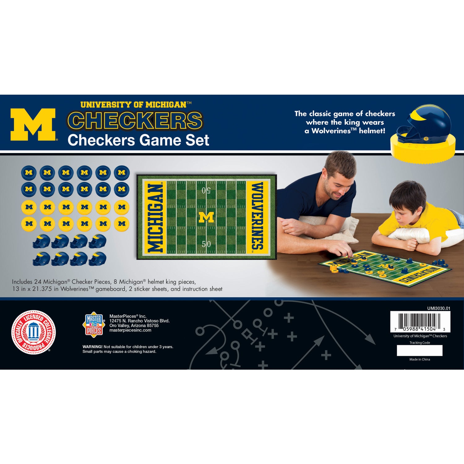 Michigan Wolverines Checkers Board Game