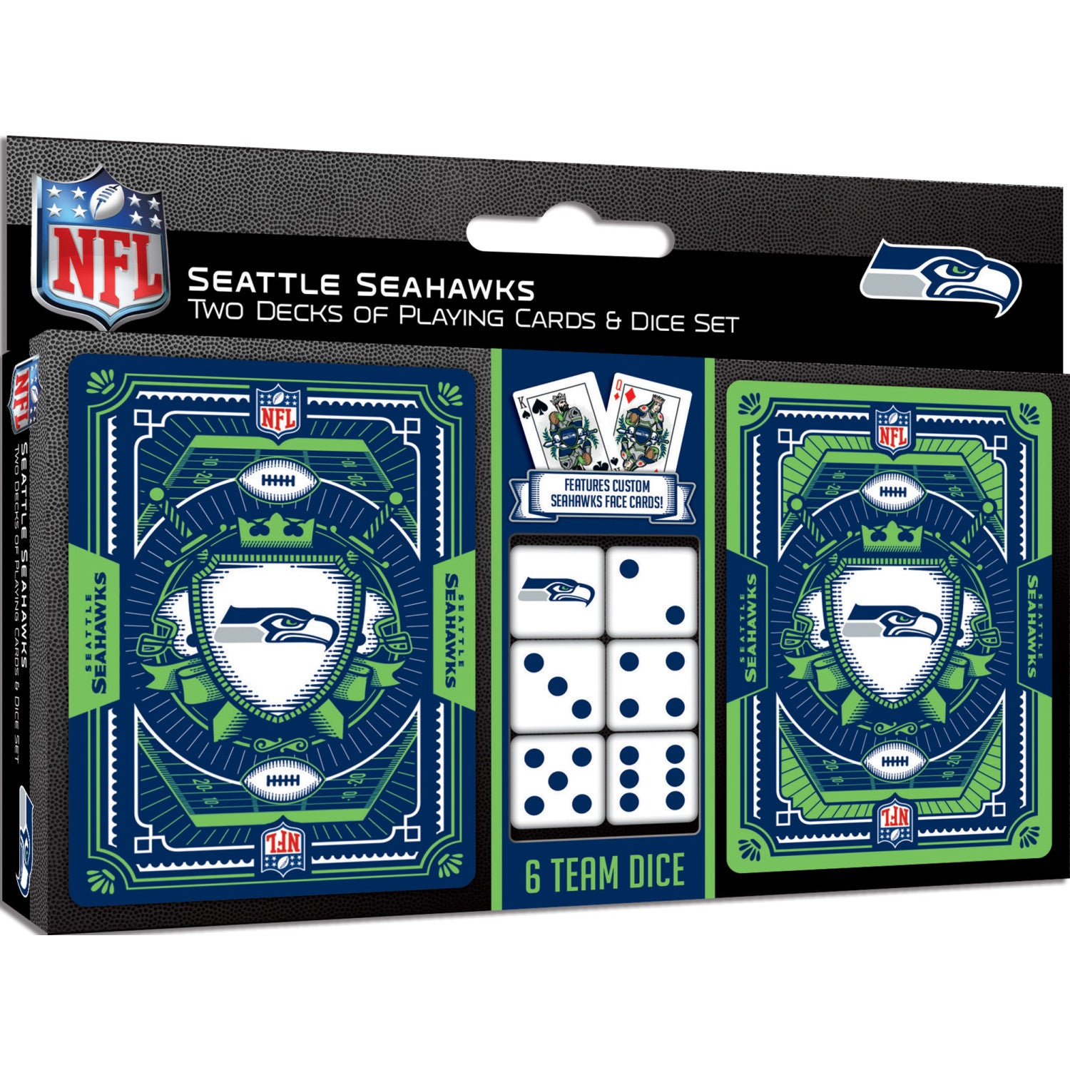 Seattle Seahawks - 2-Pack Playing Cards & Dice Set
