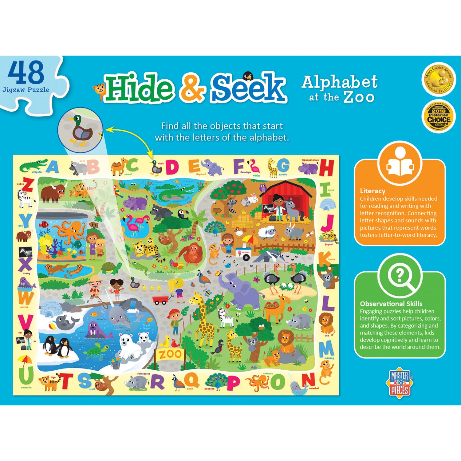 Hide & Seek - Alphabet at the Zoo 48 Piece Jigsaw Puzzle