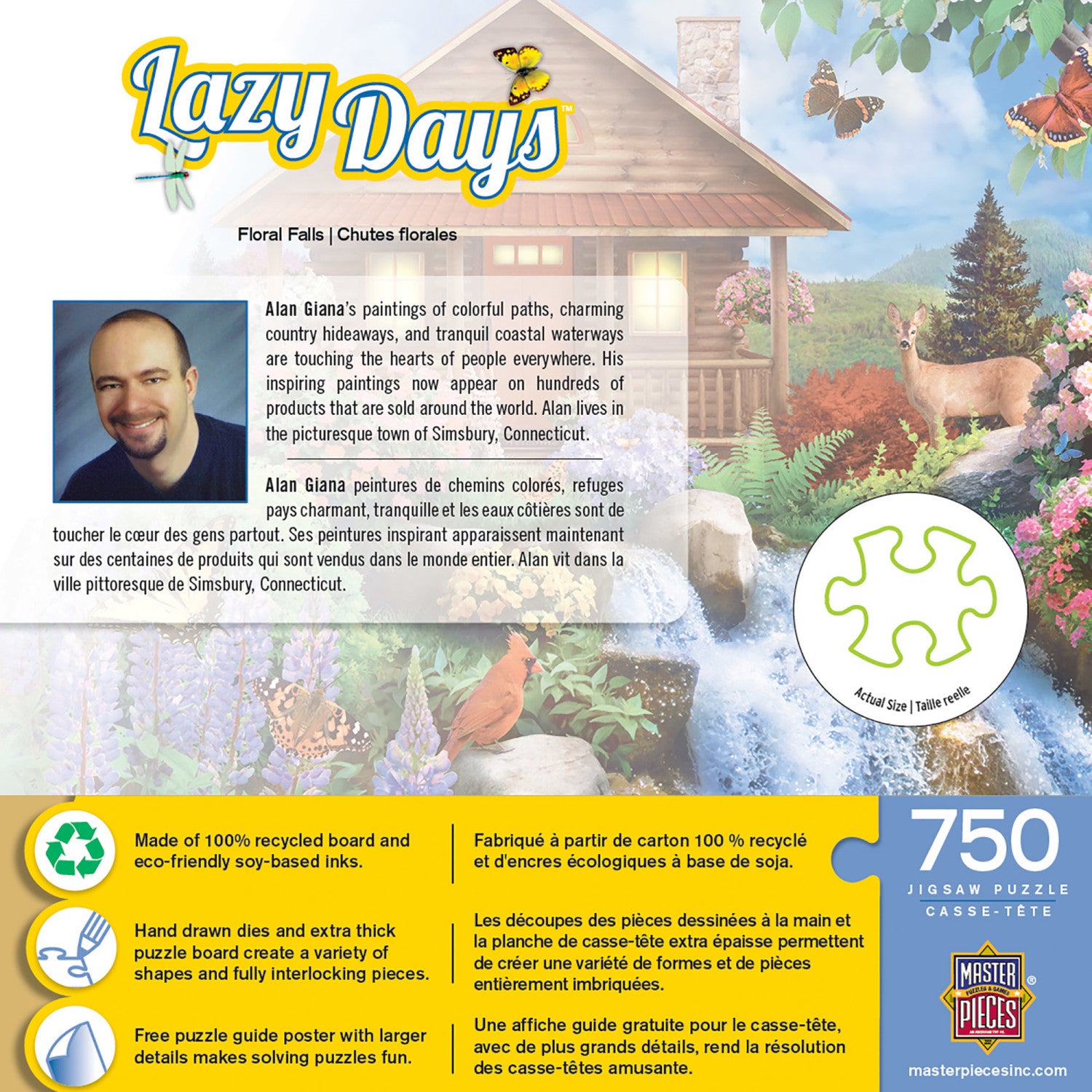 Lazy Days - Floral Falls 750 Piece Puzzle By Alan Giana