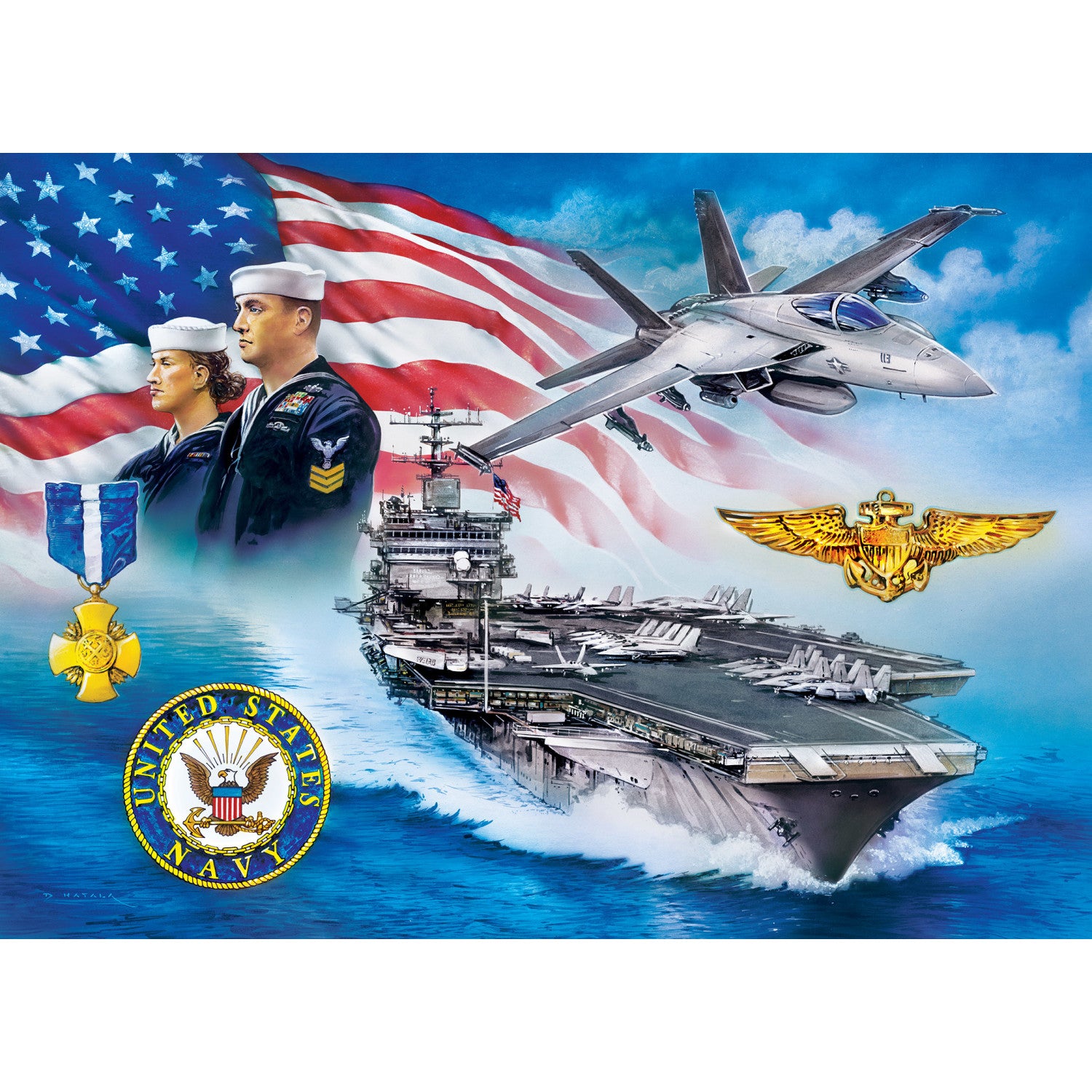 US Navy - Anchors Aweigh 1000 Piece Puzzle