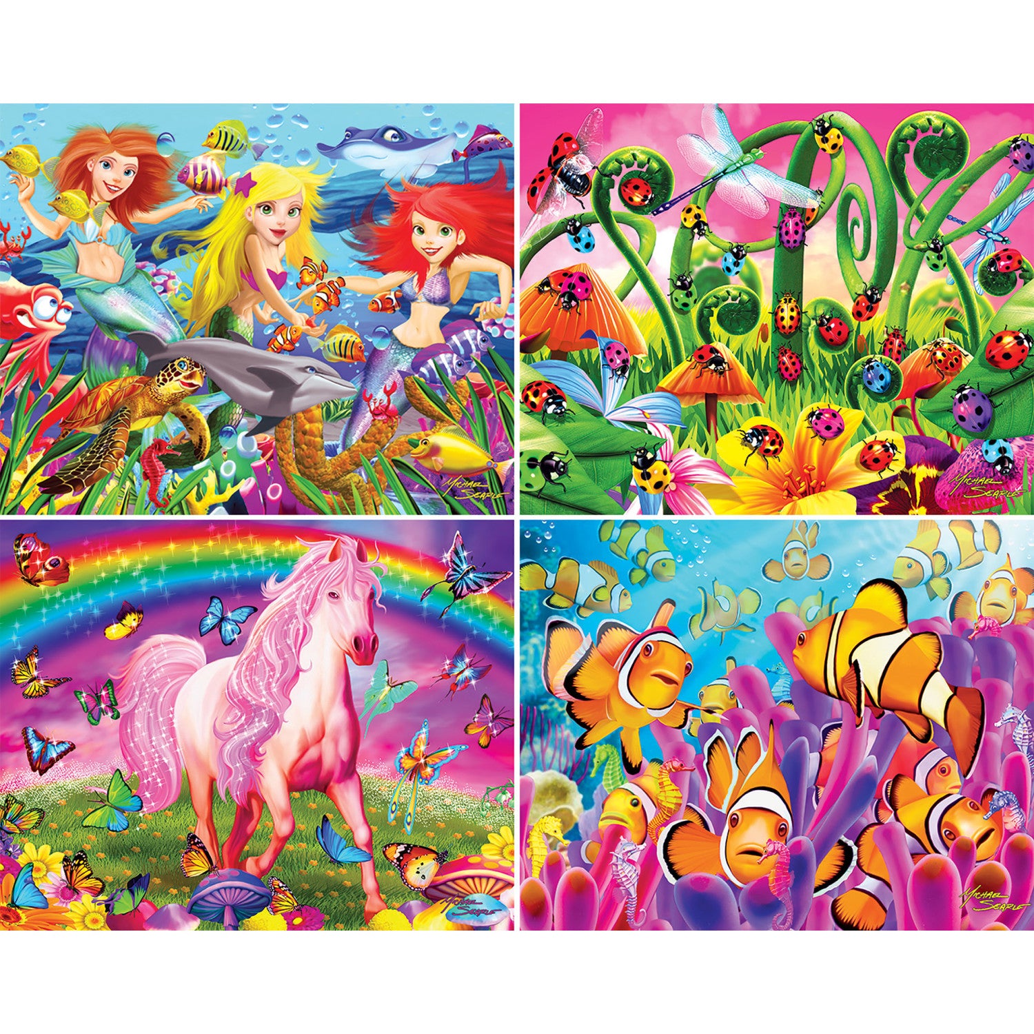 Glow in the Dark - Purple 4 Pack 100 Piece Puzzles